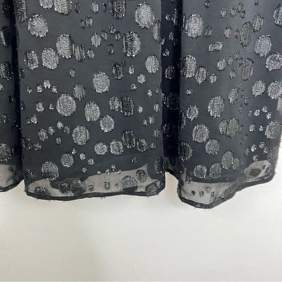 J. Crew Black A-Line Metallic Dot Jacquard Dress Size 4 - Picture 6 of 14